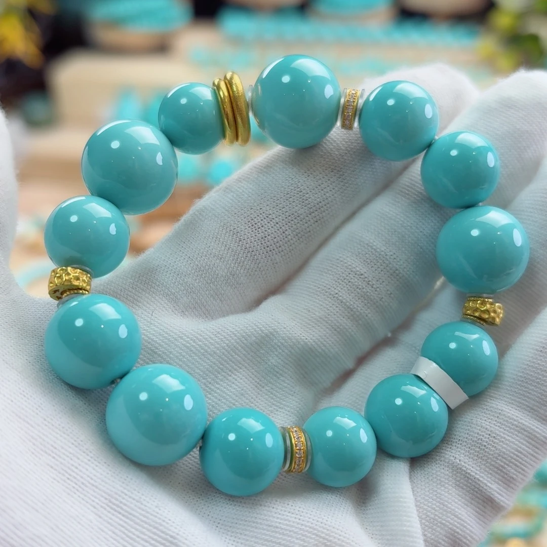 绿松石18K金镶嵌珠宝奇石