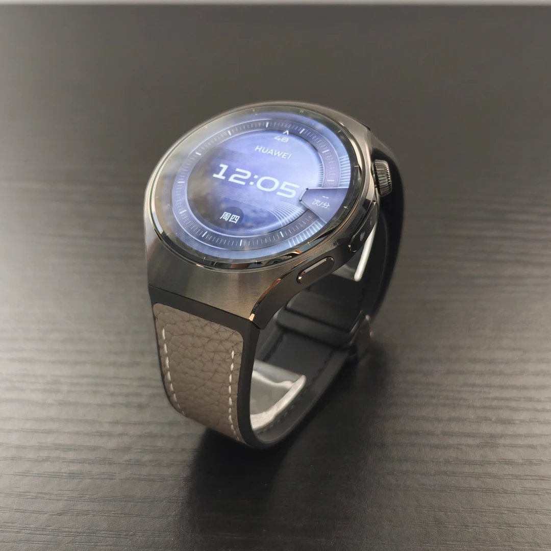 适用华为Watch5表带男款4真皮表带3荔枝纹5/4pro腕带高级3磁吸扣