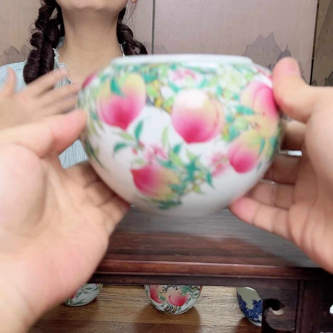 物***非其他粉彩寿桃纹水洗