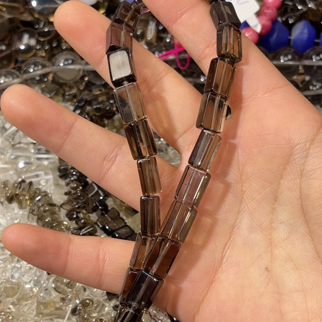 珠宝半成品紫晶银S925镶嵌净体茶晶无事牌