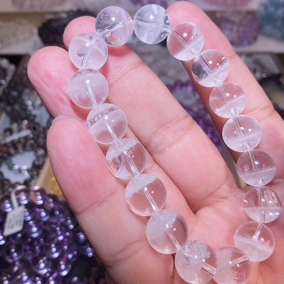 水晶未镶嵌手链白幽灵11mm