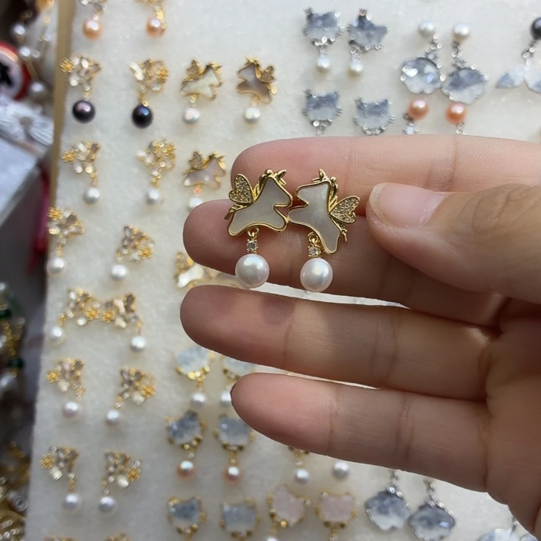 耳饰淡水珍珠合金