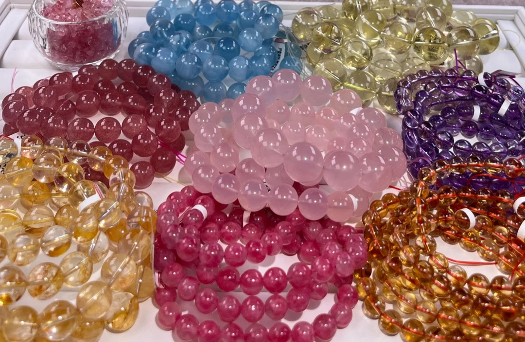 多样款式天然水晶金发晶黄水晶手串