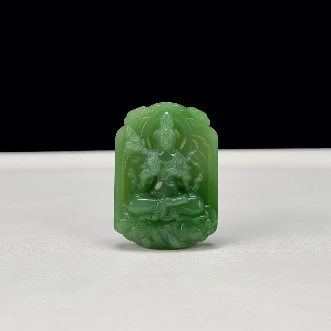 【豫人豫品】和田玉吊坠碧玉观音h360