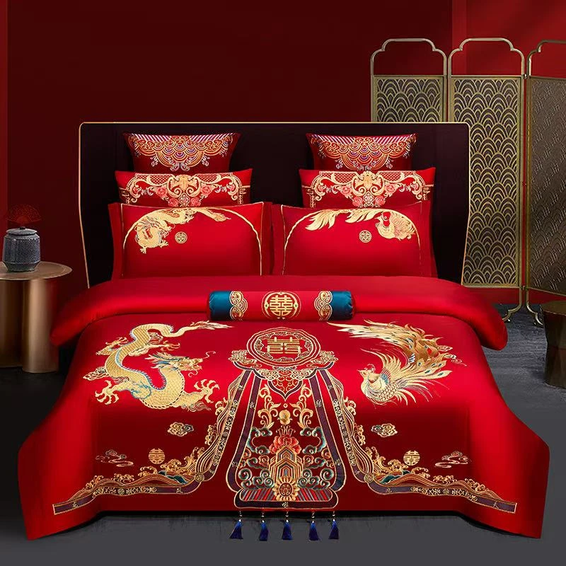 【喜事来/皇朝龙凤】龙凤陪嫁婚庆多件套长绒棉结婚婚床国风松弛感