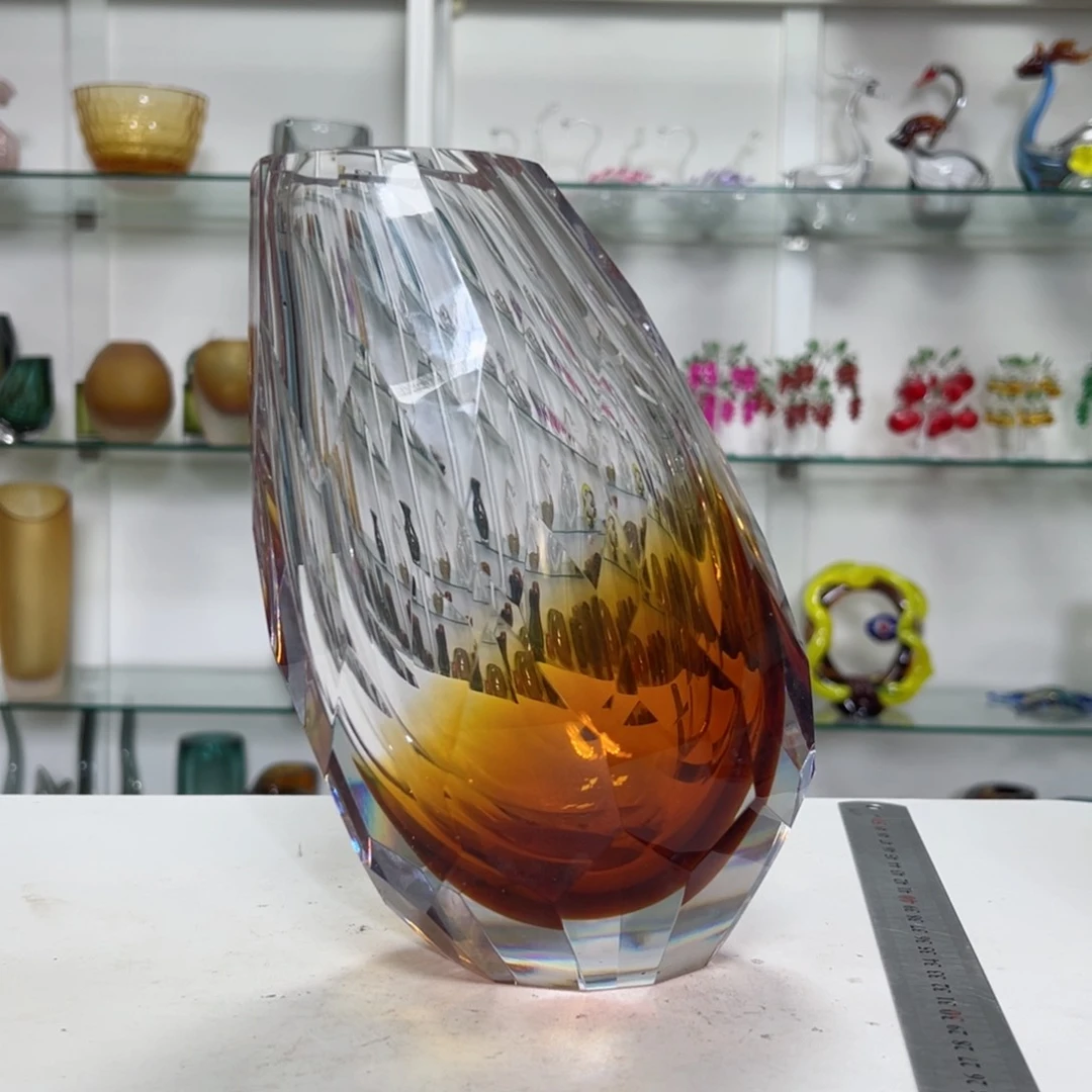 幻彩琉璃花器纯手工制作高度 21