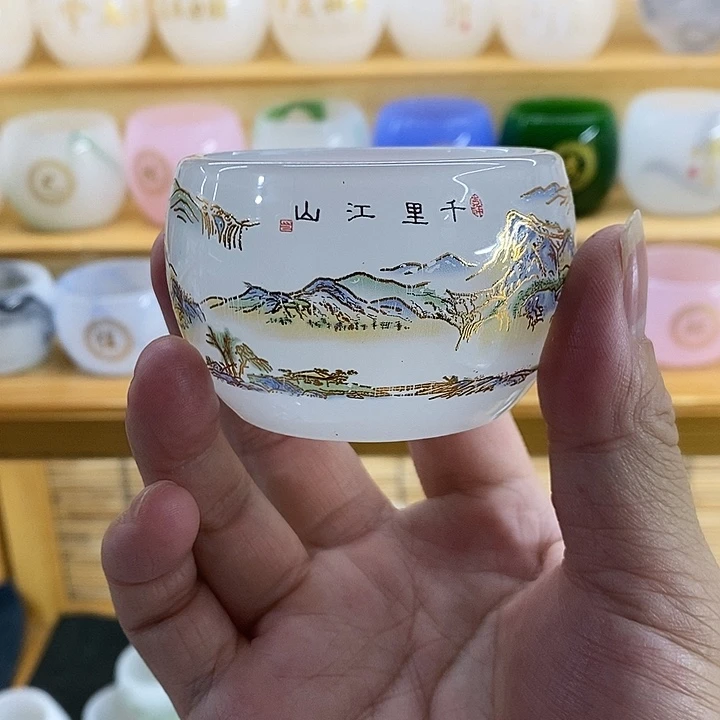 千里江山图琉璃小杯