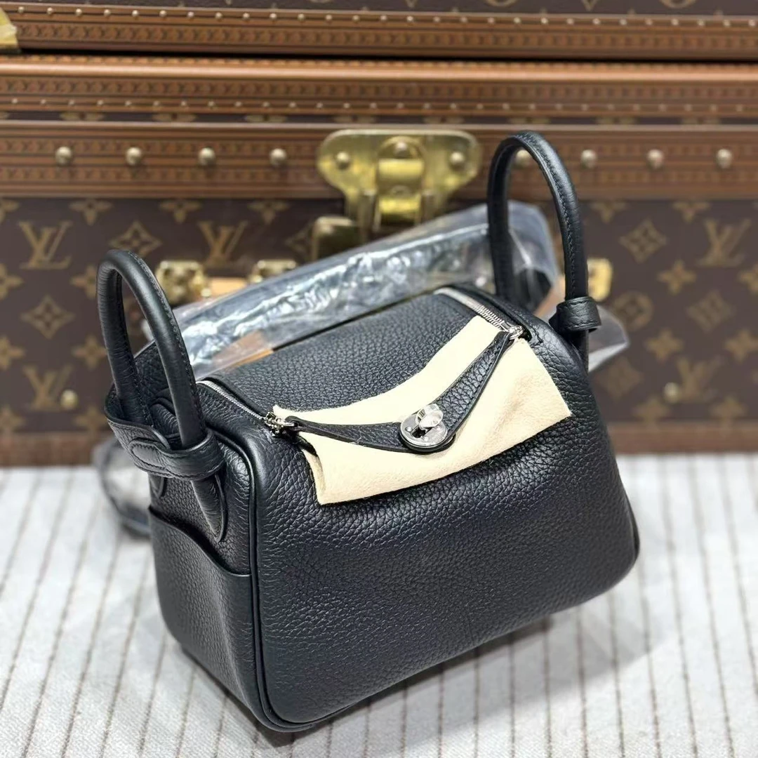 全新未使用 Hermes/爱马仕 贝贝/k刻爱马仕黑银mini lindy包