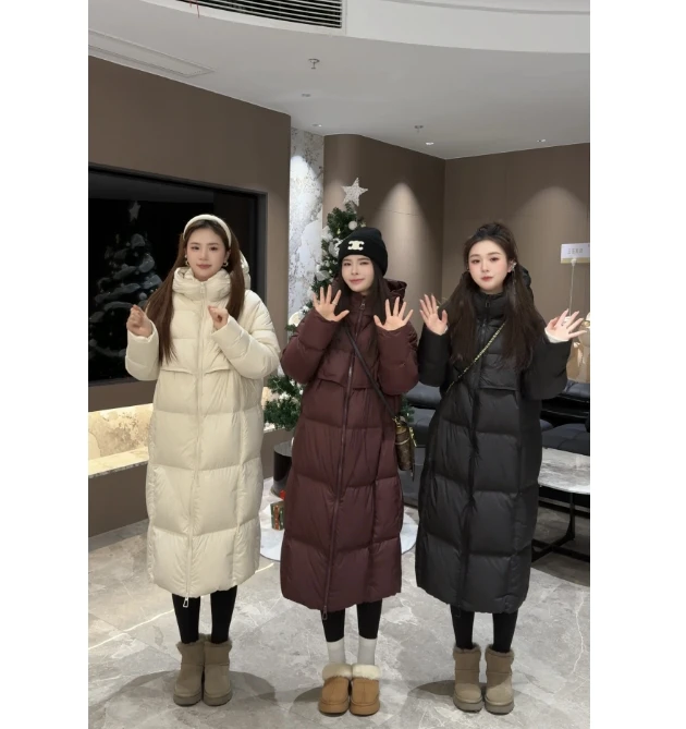 宿慕 SUMU 长款女款羽绒服时尚百搭白鸭绒冬季保暖C12006