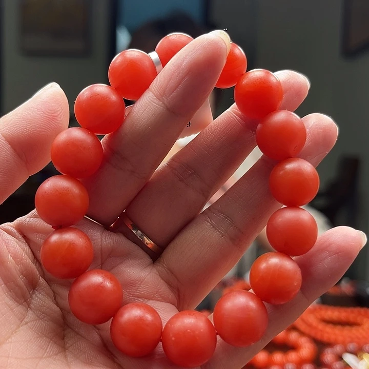 南红玛瑙未镶嵌保山哑光典藏级圆珠13mm