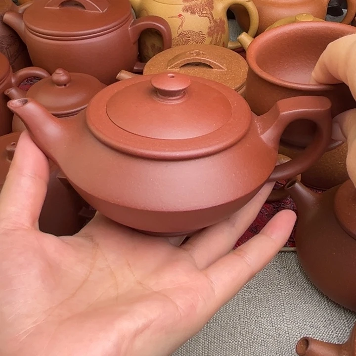 茶壶紫砂原矿红皮龙汉云精工半手220cc