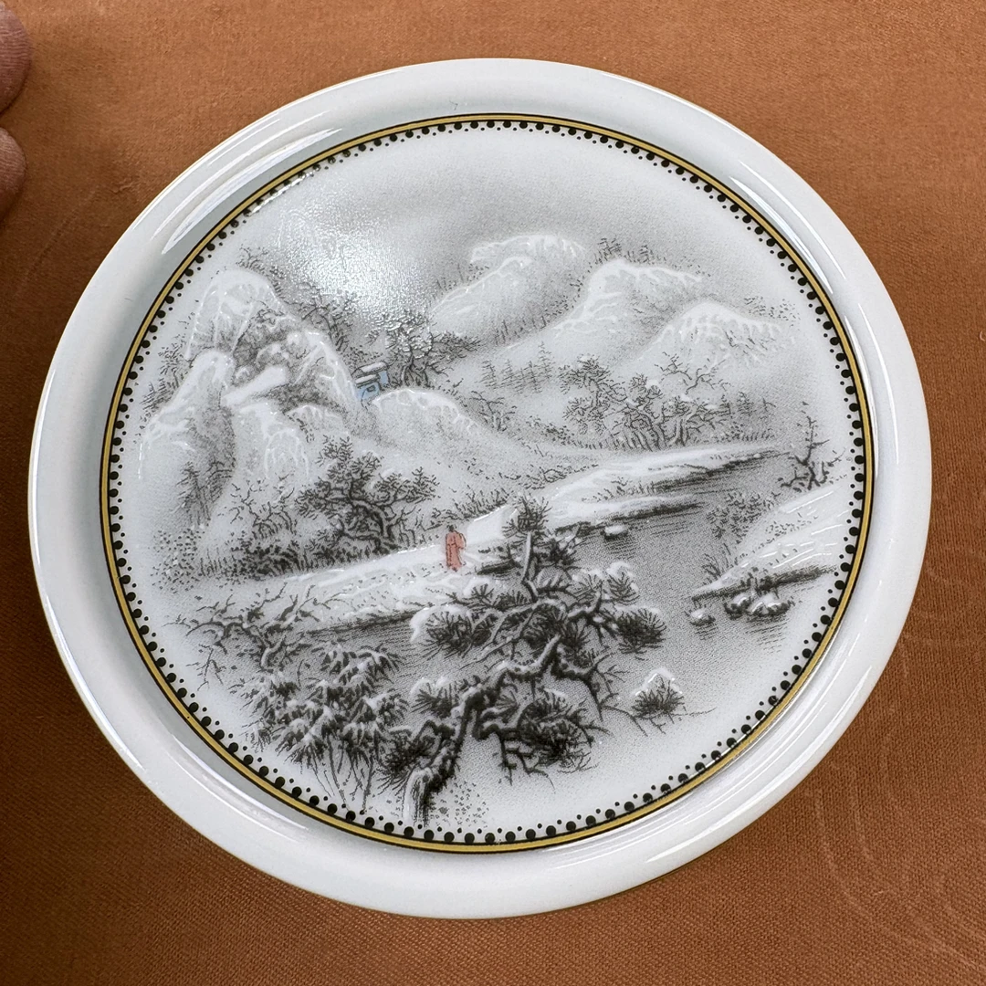 景德镇墨彩雪景杯垫