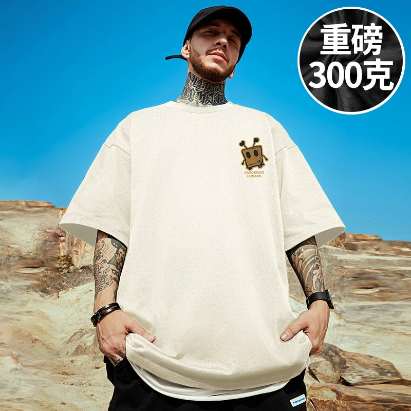 300g重磅纯棉高个子加肥加大码半袖男士大码短袖男装胖子T恤夏季