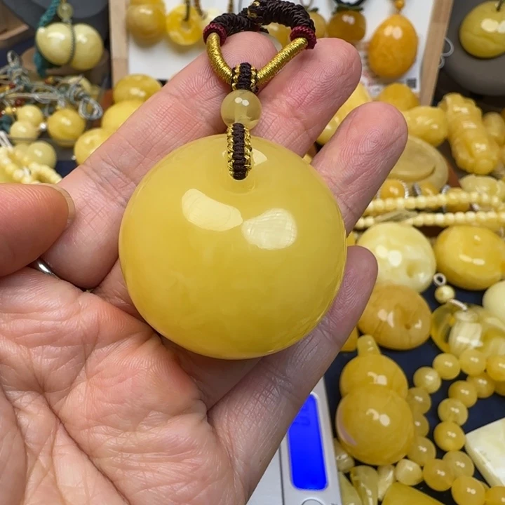 蜜蜡未镶嵌毛衣链天然蜜蜡