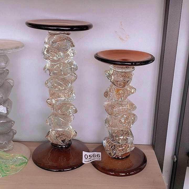 琉璃0566一对花瓶摆件