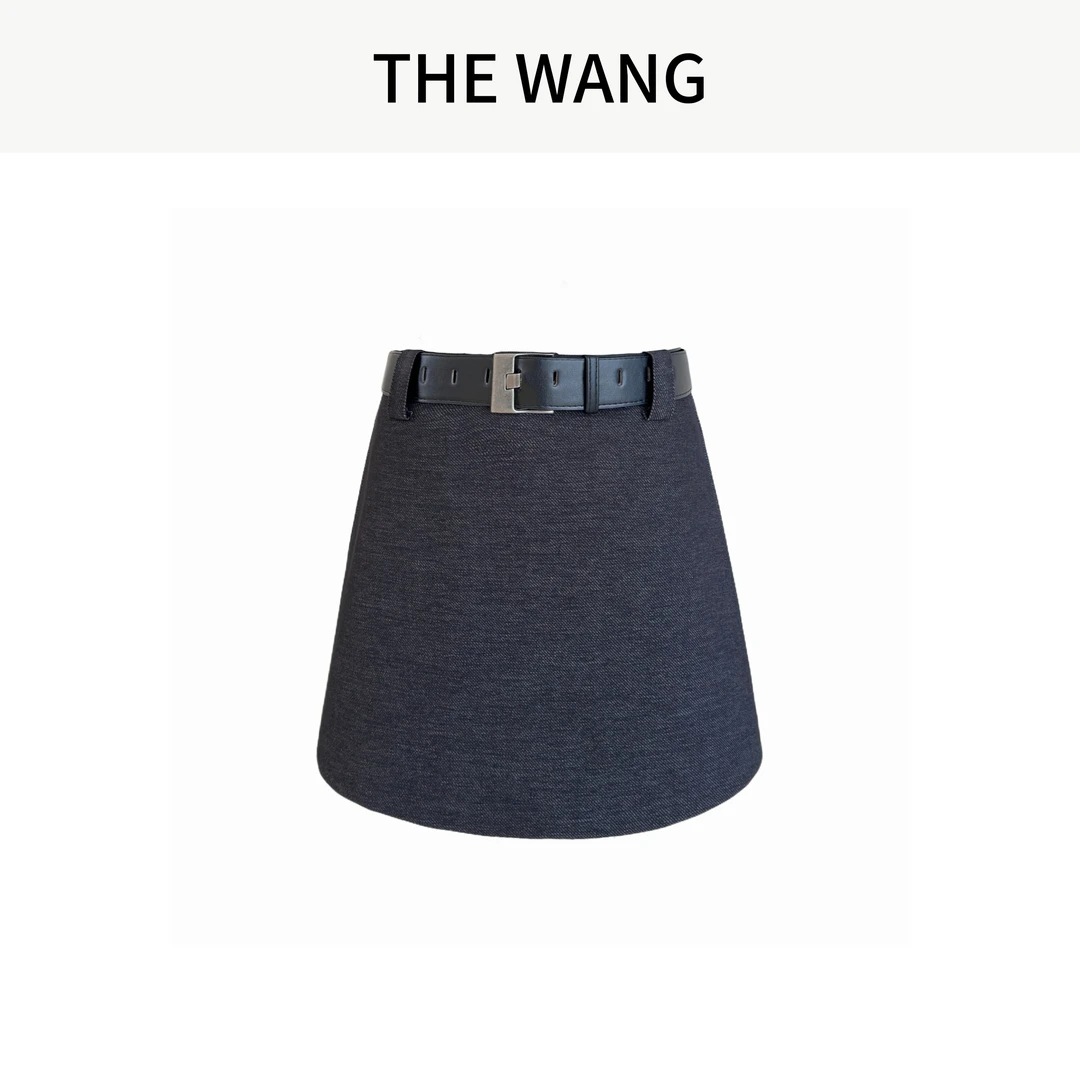 THE WANG 落日派对 韩系百搭高腰显瘦短裙