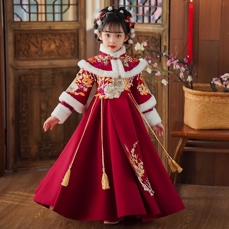 FAV MARTHA女童拜年服冬厚季2025蛇年新款儿童新年唐装汉服国风宝
