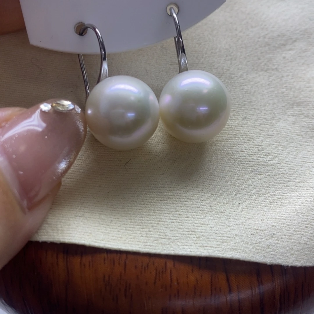 淡水珍珠耳饰银S925镶嵌
