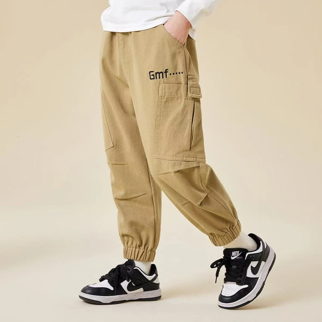 【编号R453】GK4103-14-儿童大口袋束脚裤 卡其色-GMF