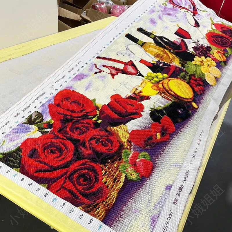 油画餐厅十字绣成品不带框纯手工出售已绣好2024新款客厅水果花卉