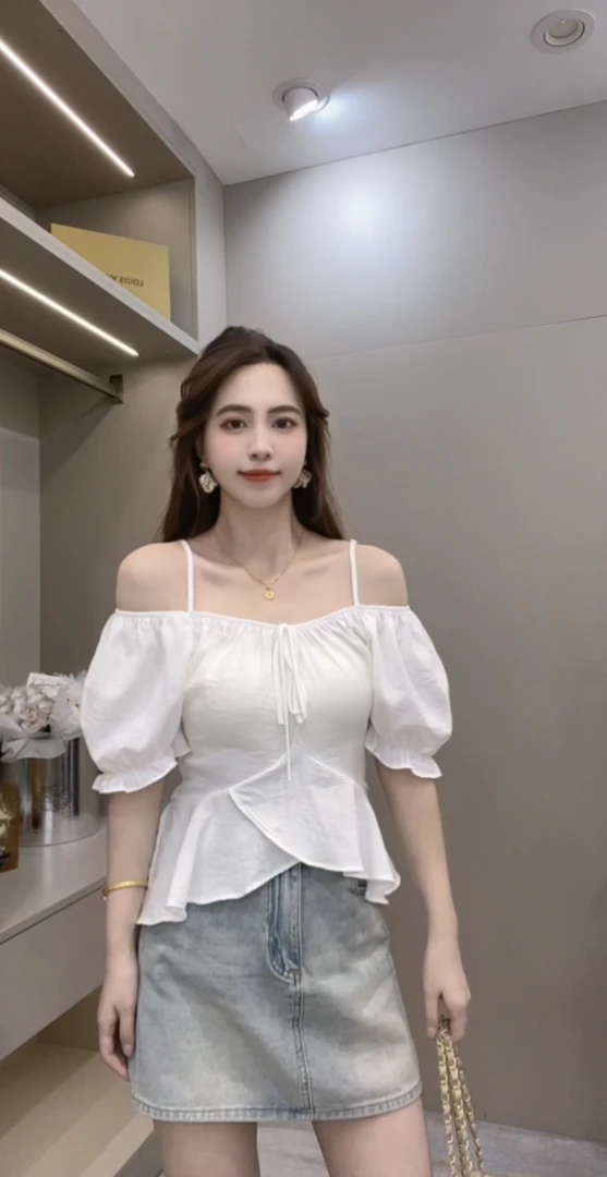 敏敏推荐【韩妹穿搭】韩系绑带吊带可两穿不规则上衣0685