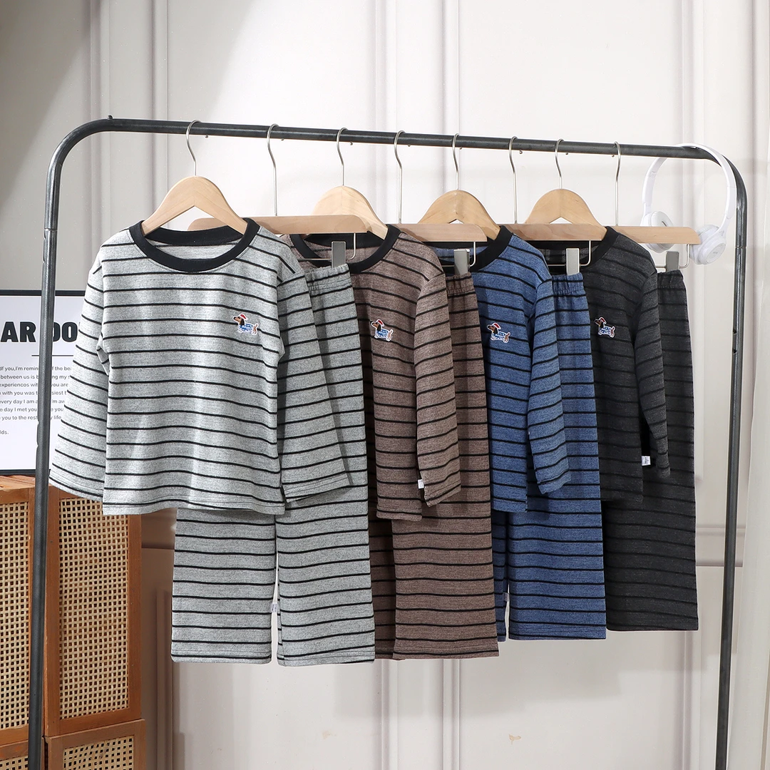 【韩系慵懒风】春季自制儿童高品质条纹家居服套装