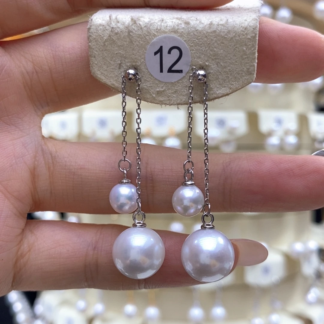 银S925镶嵌淡水珍珠耳饰