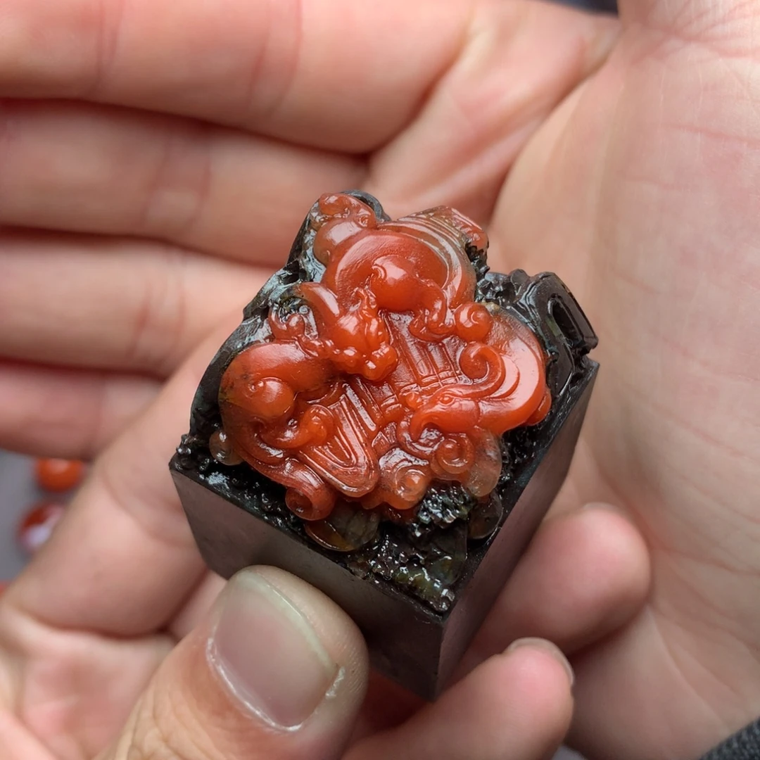 南红玛瑙未镶嵌1啊东寨印章