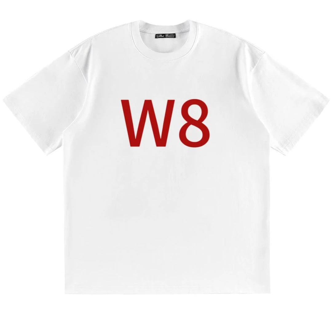 W8短袖男女同款宽松情侣装T恤上衣
