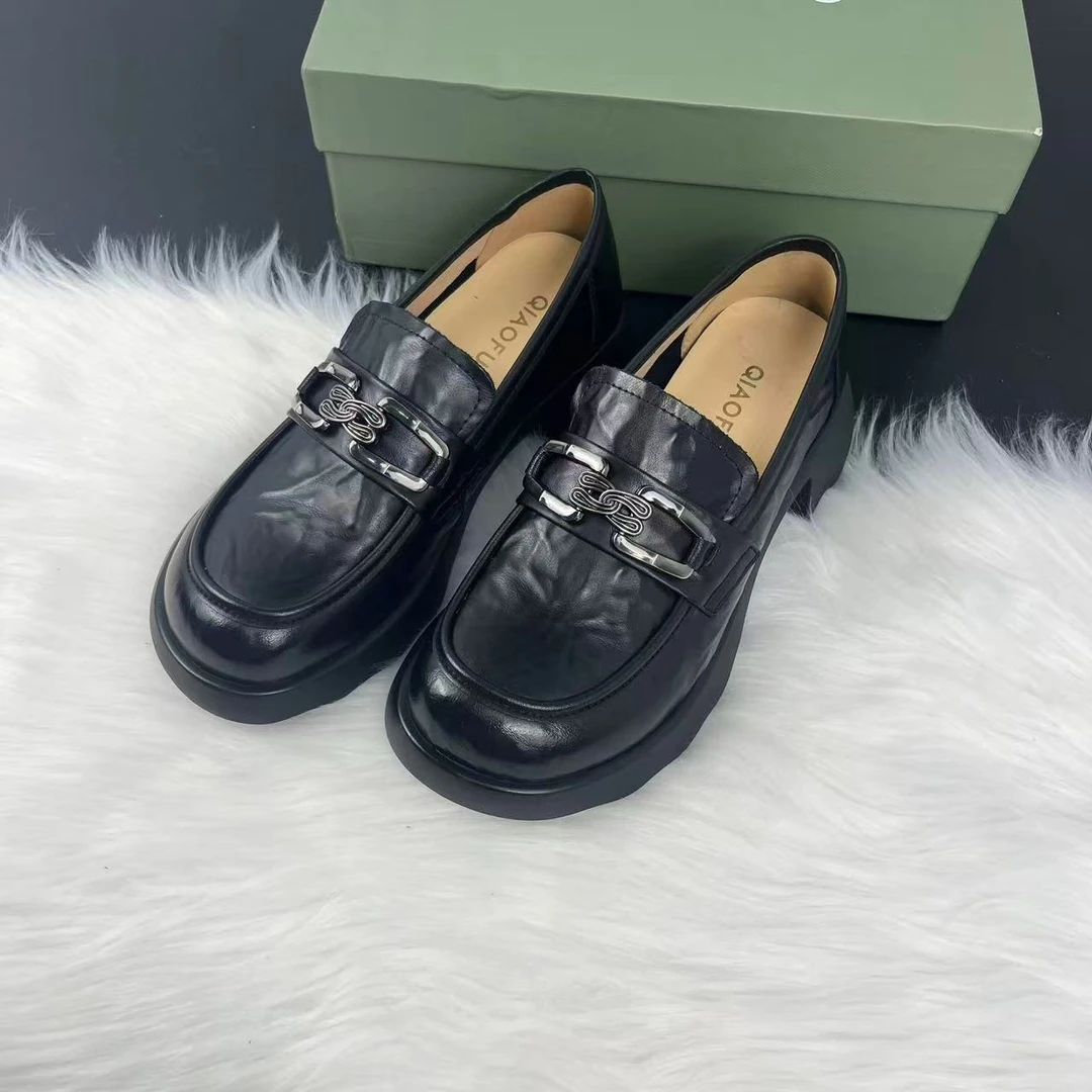 厚底乐福鞋英伦风小皮鞋通勤单鞋8003