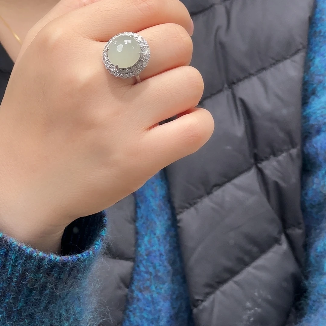 和田玉未镶嵌戒指