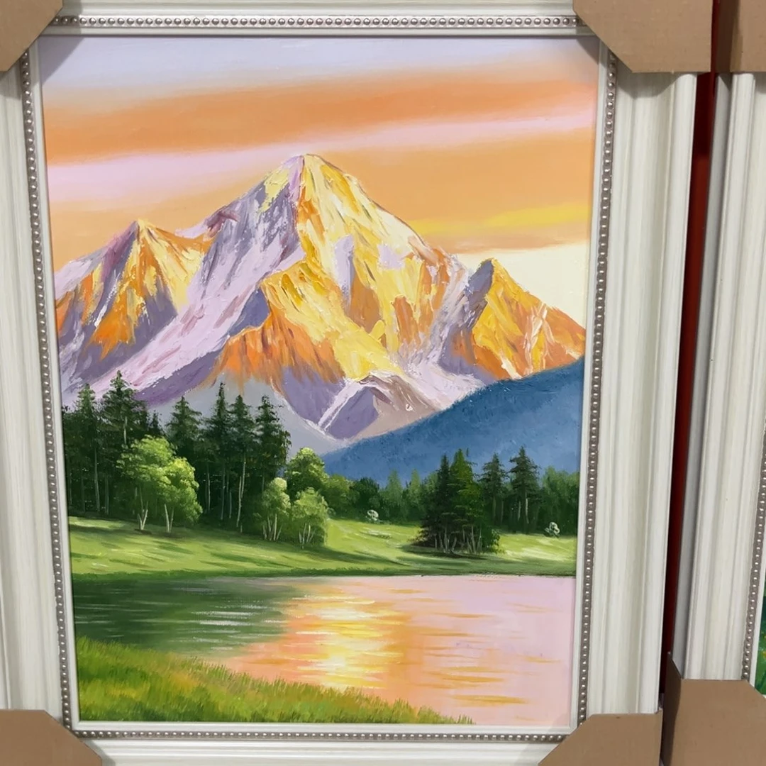 手工手绘精品油画带框4050尺寸