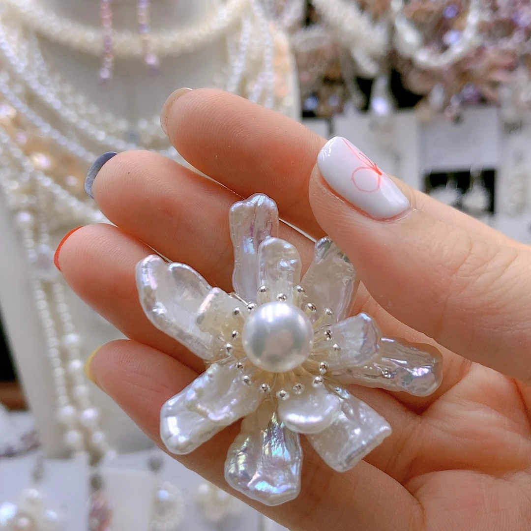 银S925镶嵌耳饰淡水珍珠?