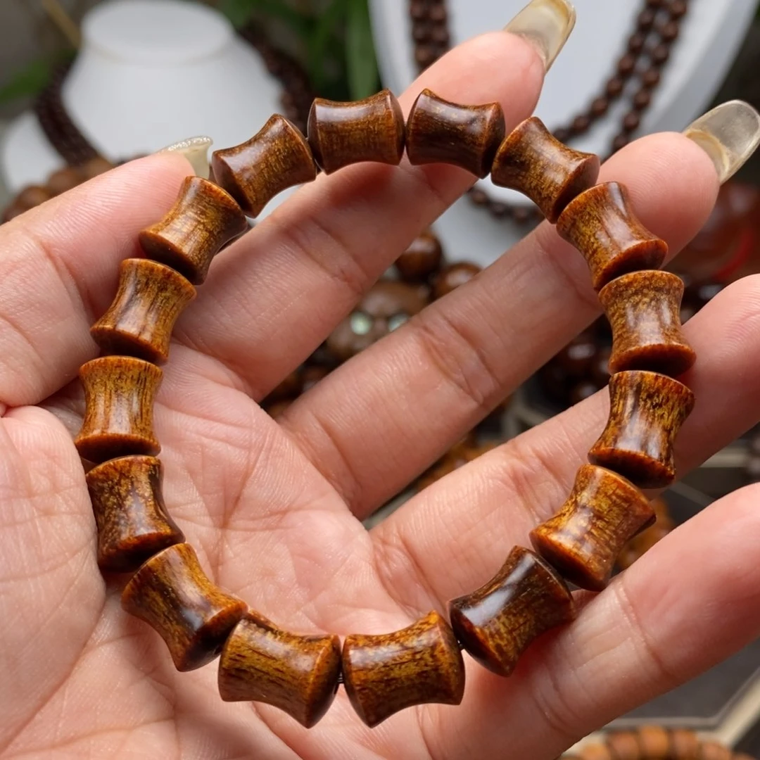 贡木手串/手链贡木10×13竹节橘皮辣黄龙鳞尾档