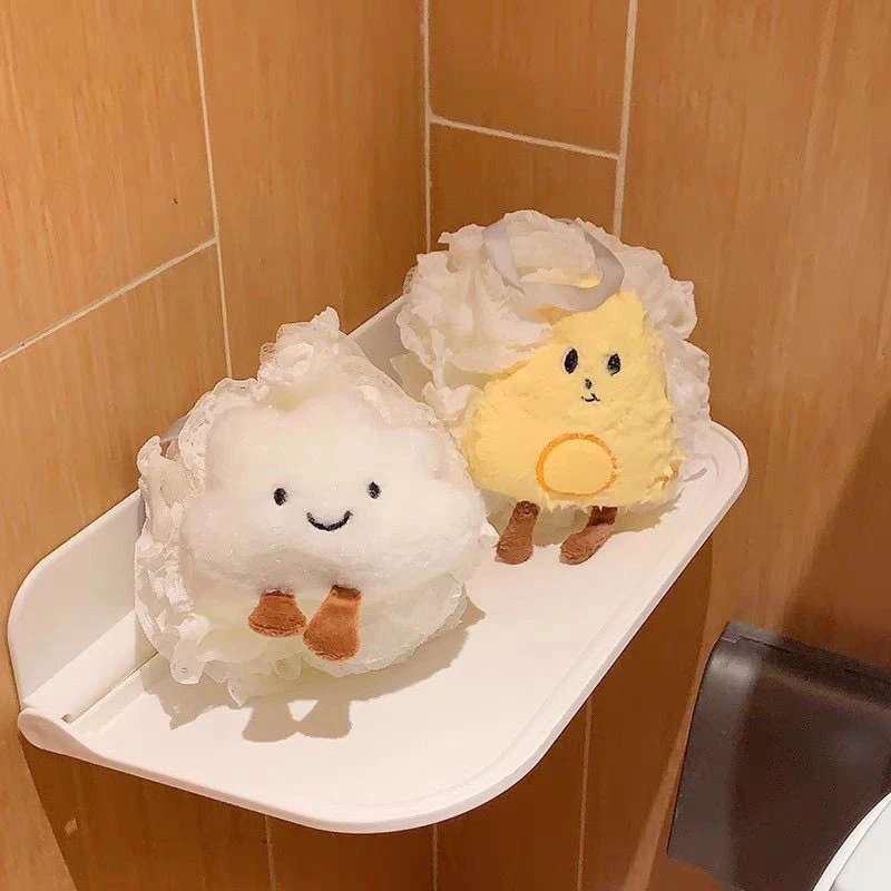 可爱蕾丝边奶酪起泡沐浴球柔软亲肤洗澡浴花搓背搓澡巾沐浴球卡通