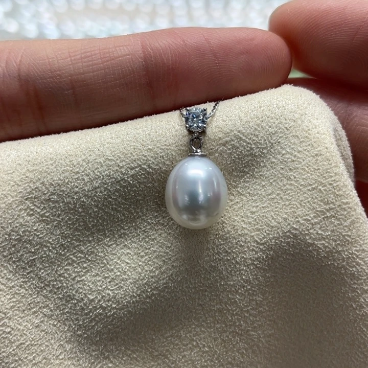 吊坠(不含链)银S925镶嵌海水珍珠9-10m 14号