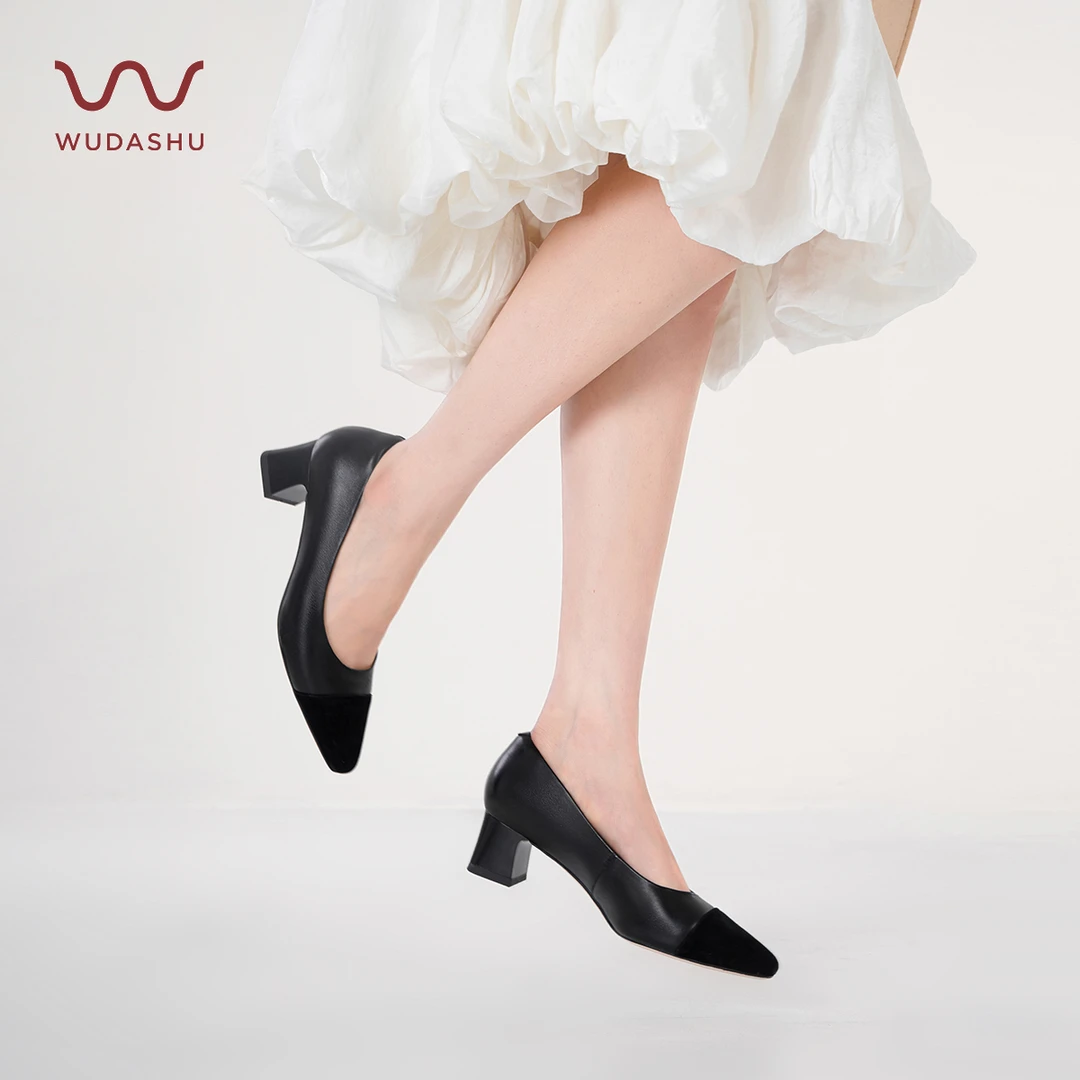 吴大叔红云鞋圆头乖巧舒适质感法式黑色真皮软底高奢新中式女单鞋