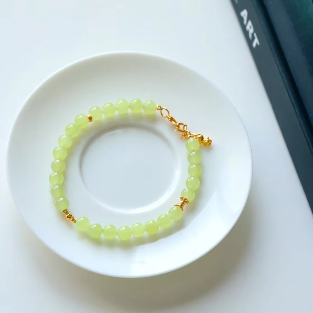 天然和田玉黄口手链