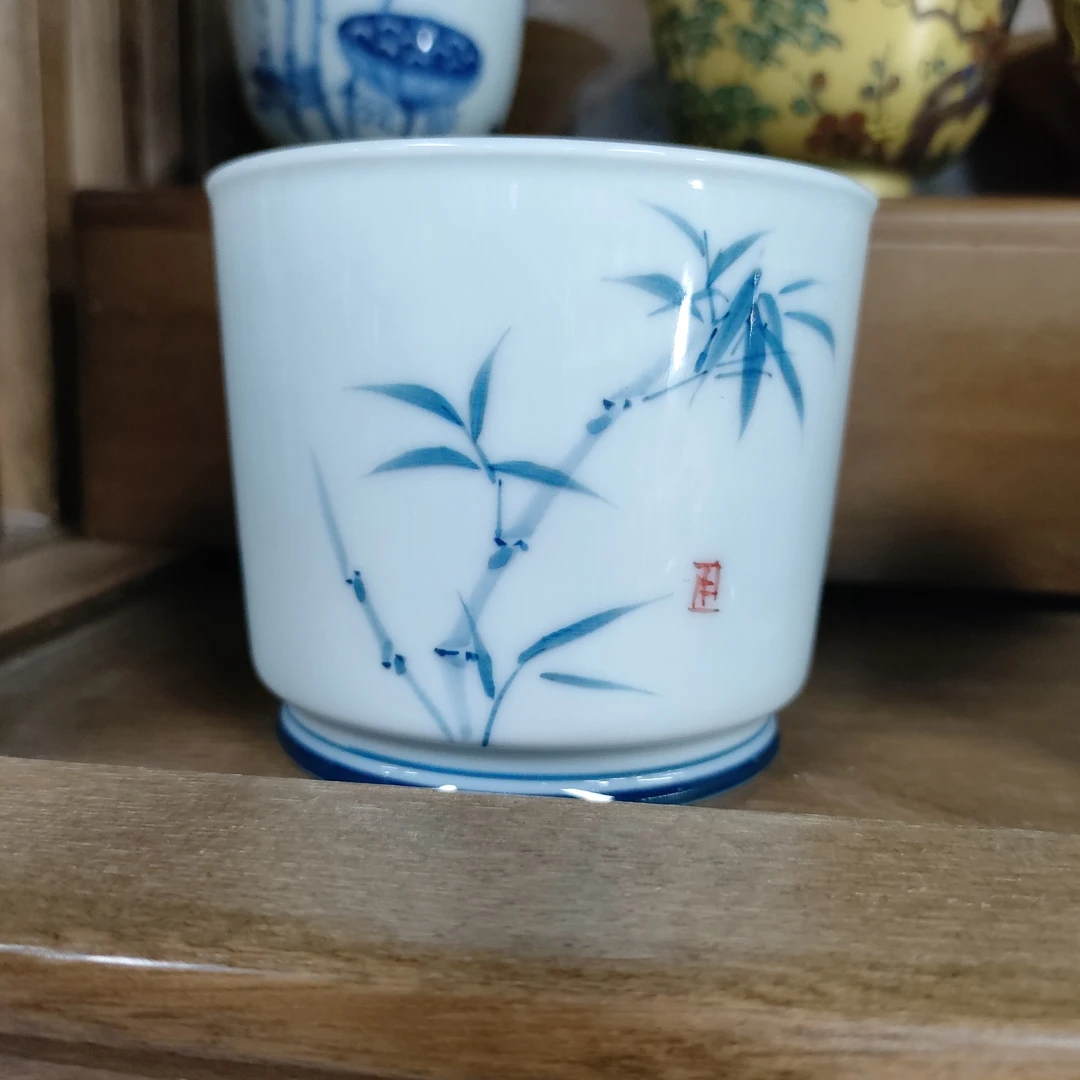 竹子图案功夫茶杯家用品茗主人杯