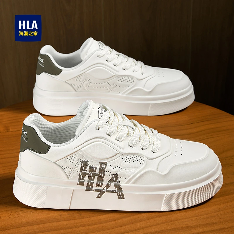 HLA/海澜之家男鞋新款秋季时尚潮流百搭舒适板鞋休闲增高小白鞋