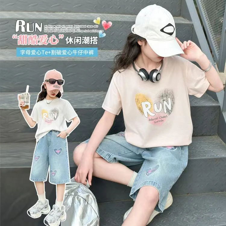 女童五分裤夏装2025新款中大童韩版洋气儿童百搭休闲女孩夏季短裤