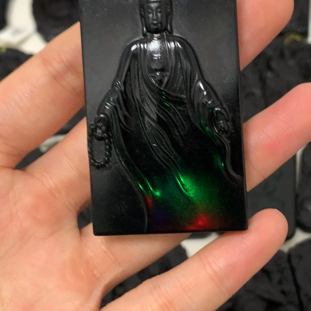 天然缅甸a货钢琴黑挂件
