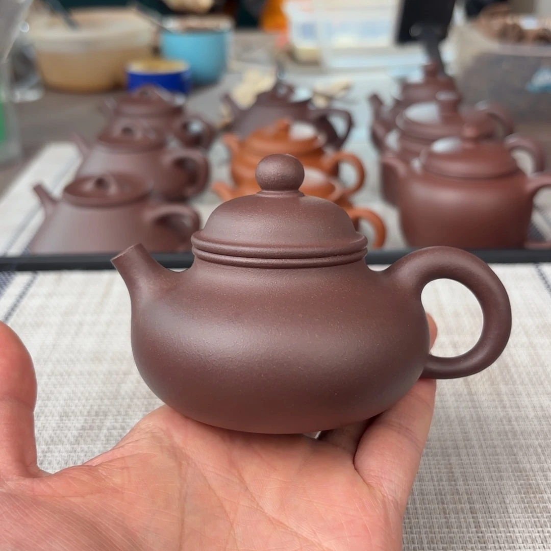 紫砂茶壶半手工老紫泥容天壶150cc