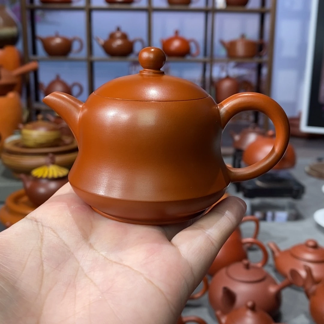 茶壶朱泥吴炫杰朱泥金钟壶100c