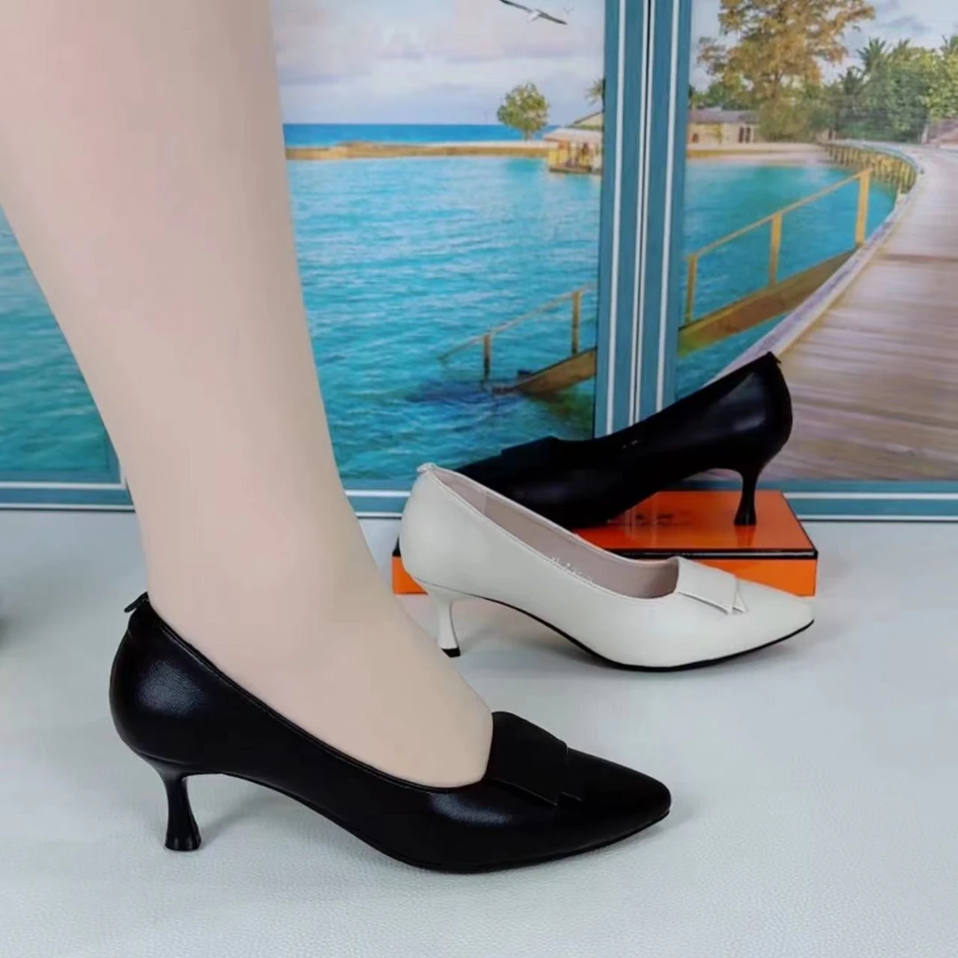 2025新款4厘米细跟时尚简约舒适女单鞋高品质百搭网红韩版工作鞋