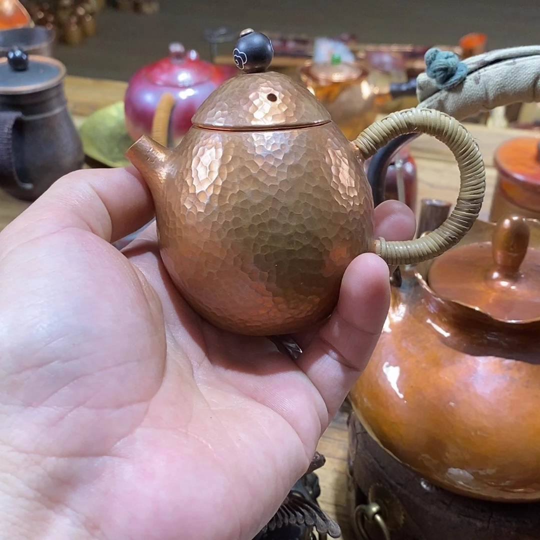 中***业任和堂纯紫铜泡茶壶龙蛋58366