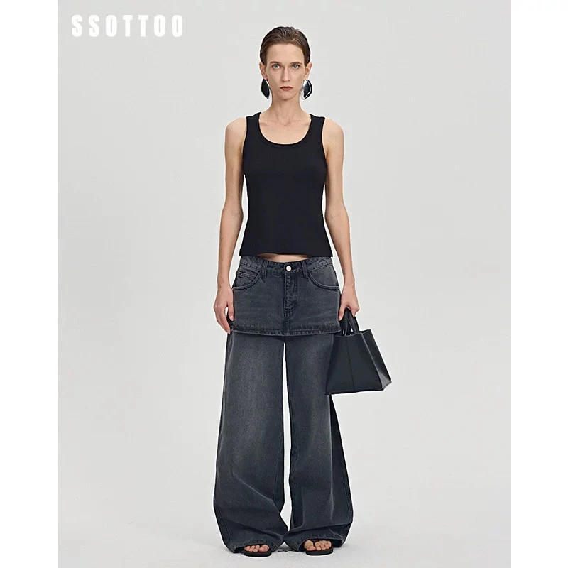 SILVER LINING 买手店 SSOTTOO U领手剪贴布绣LOGO背心