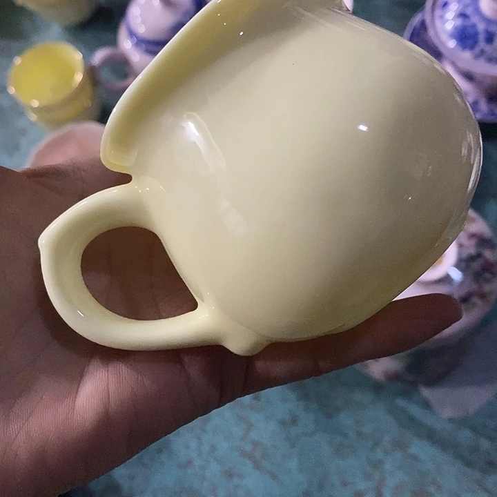 摆件陶黄稀土把手公道杯