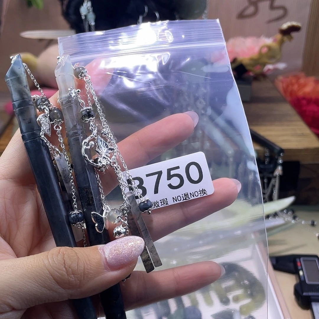 蛇纹石玉发饰合金樱*