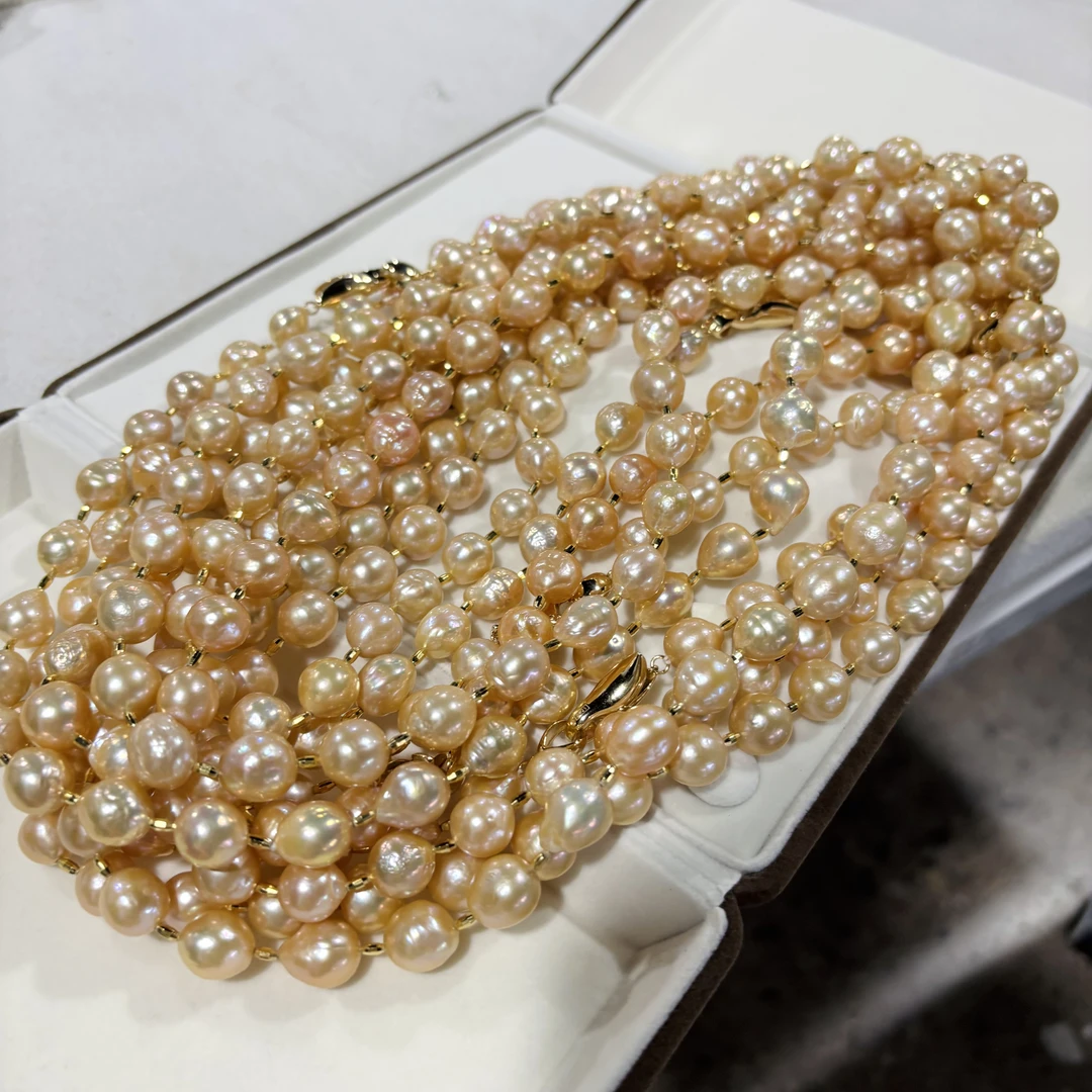 【日出金】中国红爱马仕橙60cm多功能长链 11-12mm 多样性发一